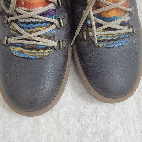 Rieker Felicitas Lace Up Side Zip Combat Boot Brown Multicolor EU 37 US 6-6.5 - Picture 3 of 16